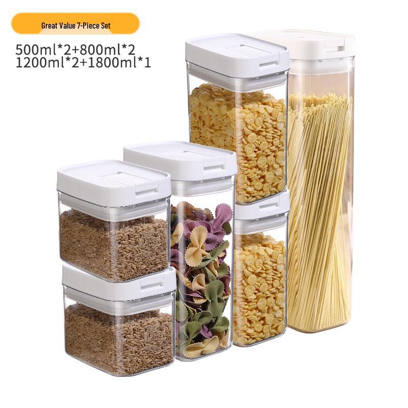 Rectangular Airtight Food-Grade Noodle Storage Jar for Kitchen