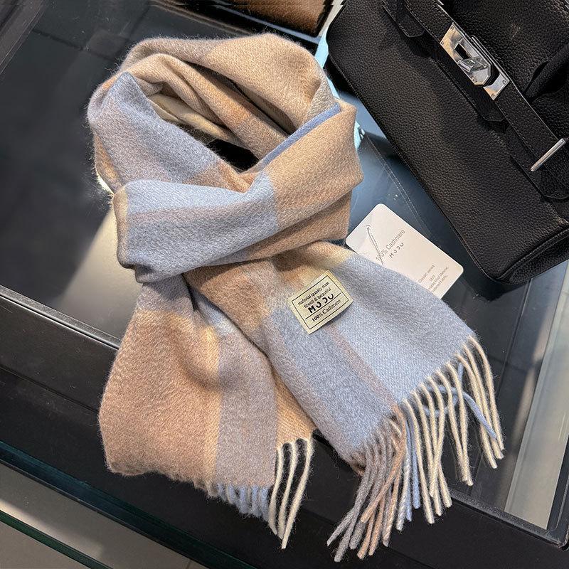 Sciarpa in lana pashmina 100% cashmere invernale per donna, scialli e stole spessi e caldi, sciarpa da donna con nappe e sciarpa