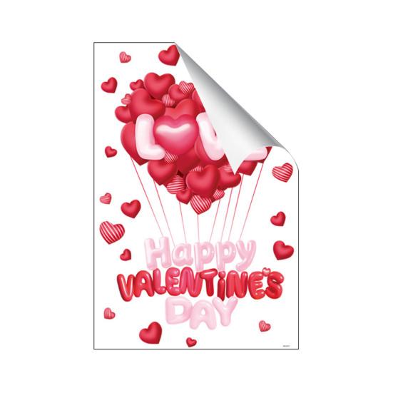 

Украшение на День святого Валентина Наклейки на окна Красные Розовые Сердечки Многоразовые Статические Наклейки для Дома Ванной Офиса D