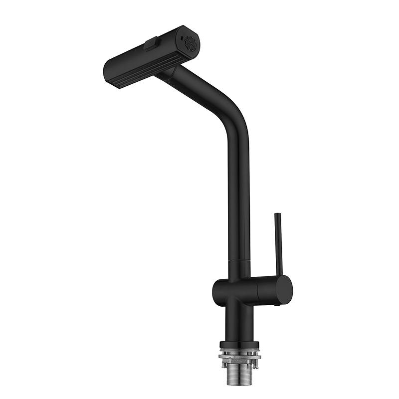 304 Stainless Steel Kitchen Sink Pull Out Sprayer Faucet Grey/Black Waterfall Hot Cold Single Hole Mixer Wash Tap For Kitchen