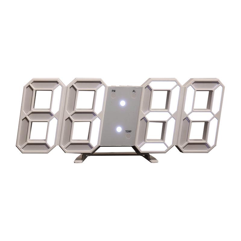 3D LED Digital Clock with Alarm, Calendar, and Thermometer for Living Room Wall