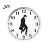 12 Inch Decorative Clock Man Silhouette Wall Clock, Silent Non-Ticking Round Hanging Home Decor Digital Analog for Office Bedroom Living Room