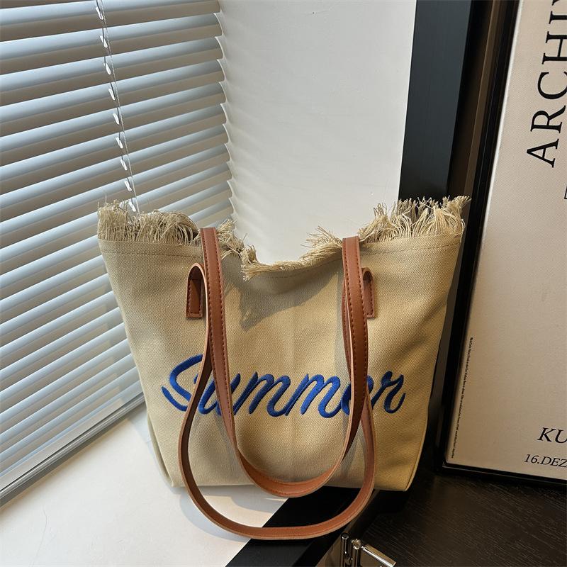 

Summer new casual large-capacity burr bag beach bag women s shoulder casual simple tote big bag хаки