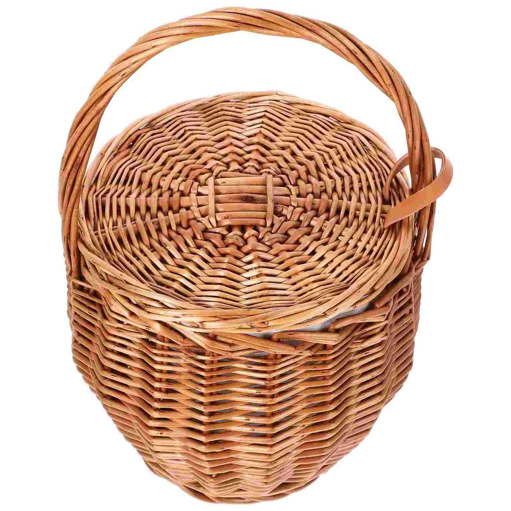 Wicker Picnic Basket Daily Supplies Multi-function Storage Woven Flower Portable Baskets Decorative Multipurpose Floral