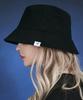 Bajal Herringbone Label Bucket Hat Black