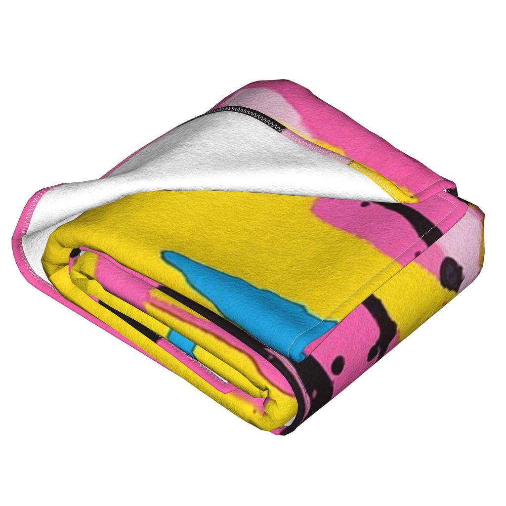 Abstract Graffiti Style Design Blanket Multi-function Fleece Sofa Throw Blanket for Home Bedroom Office Throws Bedspread Quilt