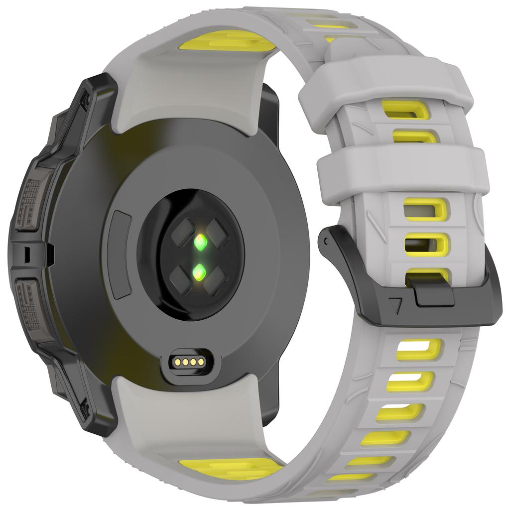 For Garmin Instinct 3 Solar 45mm/AMOLED 45mm Watch Band 22mm Dual Color Silicone Replacement Strap