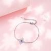 Thai Silver Witch Knot Bracelet with Purple Cubic Zirconia Protection Amulet Wicca Witchcraft Bangle for Women Wiccan Jewelry