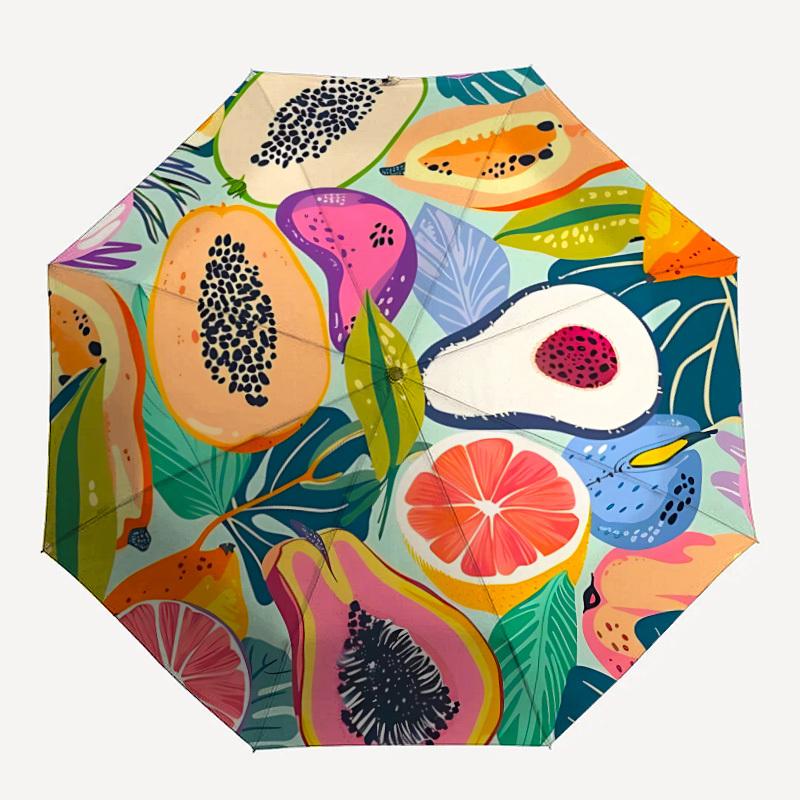 1pc Fruit Fusion Automatic Open/Close Folding Umbrella - Compact 8-Rib Design, Daily Use, Perfect Gift for Friends & Family yy260327068