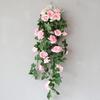 Artificial Pink Rose Wall Basket