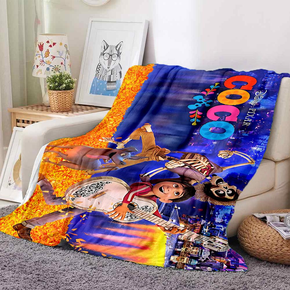 1Pc Coco Movie Poster Flannel Blanket, Soft And Comfortable, Casual Warm, Camping Travel, Christmas, Halloween Xmas Gift S1350
