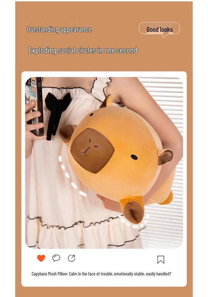 Capybara Hugging Pillow Plush Toy - Cute & Comfy Sleep Doll for Girls