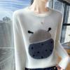 Elegant Gray Knit Women's Sweater: 2026 Autumn/Winter Base Layer - Trending Style, Season's Must-Have Top