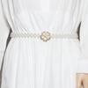Boho Petal Pearl Waist Chain Thin Ladies Thin Waistband Belly Chain Belt  Women Dress Decoration