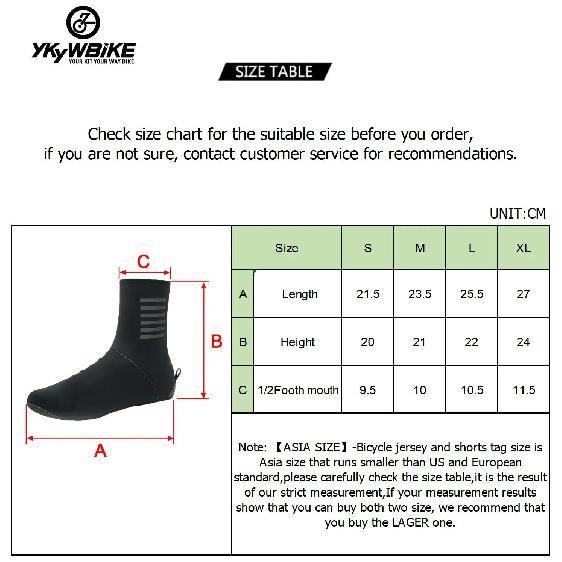 Ykywbike Winter Cycling Shoes Cover Thermal Fleece MTB Bike Overshoes Waterproof Windproof Bicycle Shoe Cover Cycling YAS320