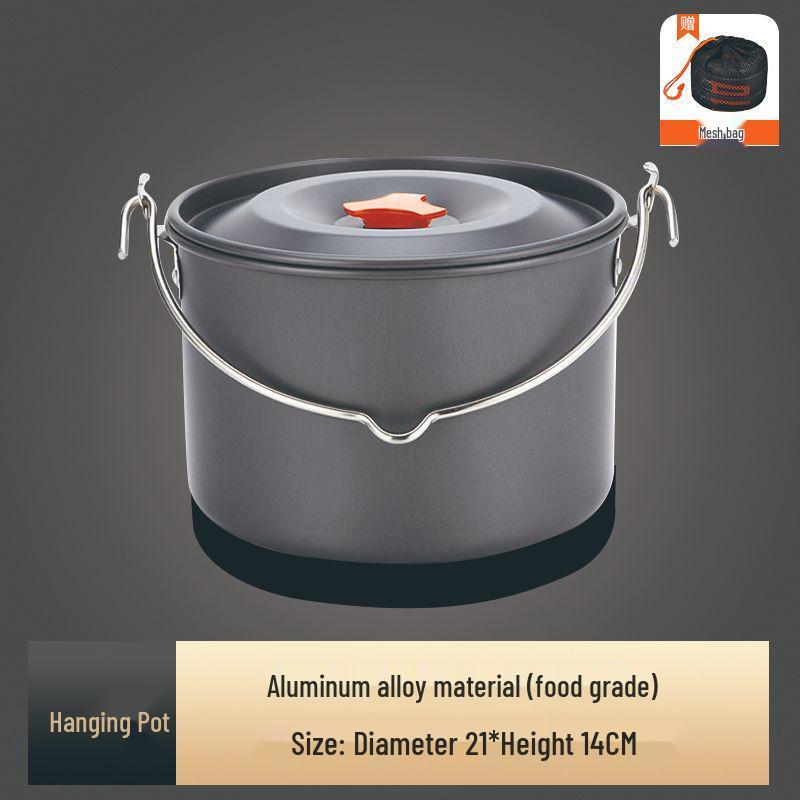 

Портативный набор походной посуды для кемпинга: Складные кастрюли и чайник из алюминиевого сплава