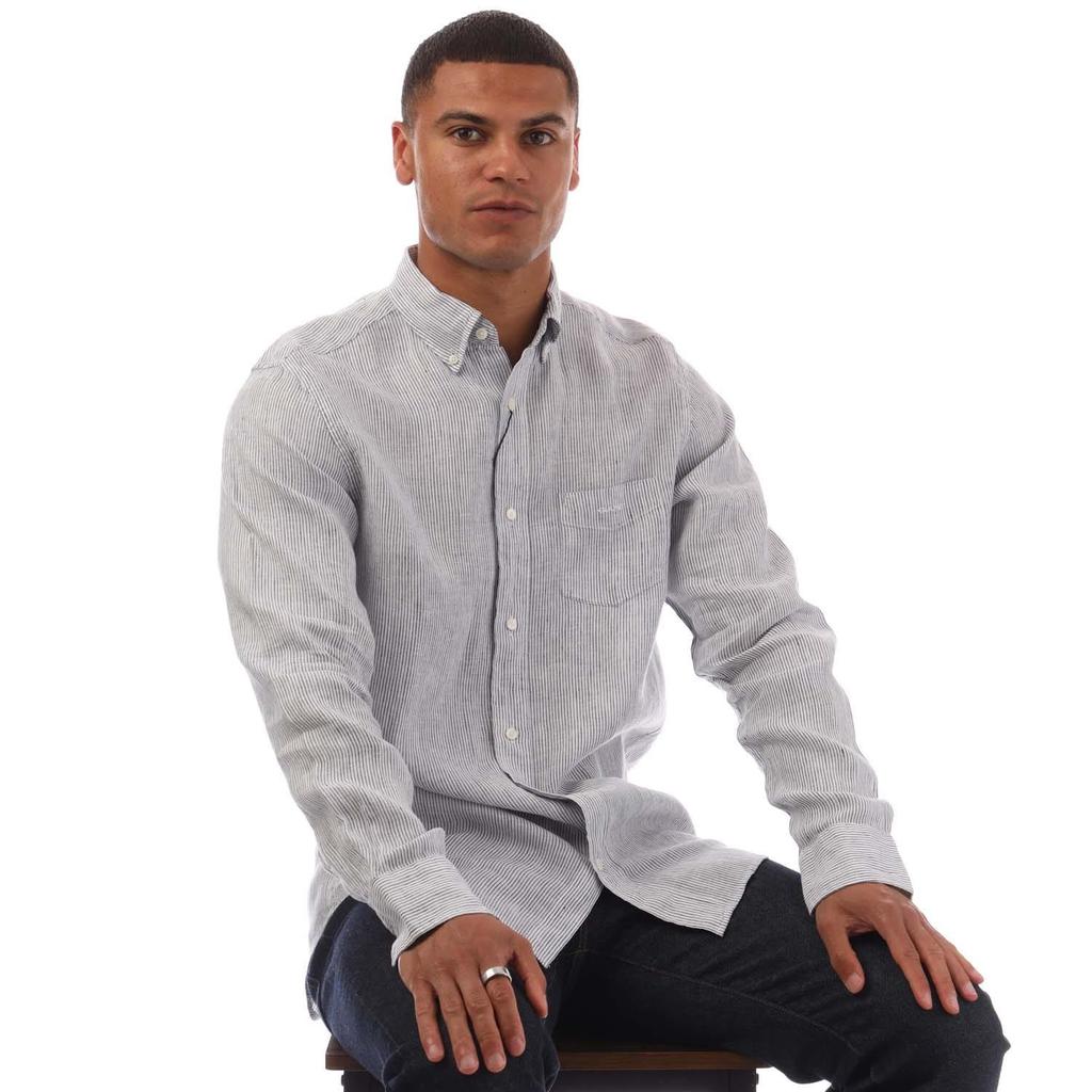 Gant Mens Striped Linen Regular Shirt