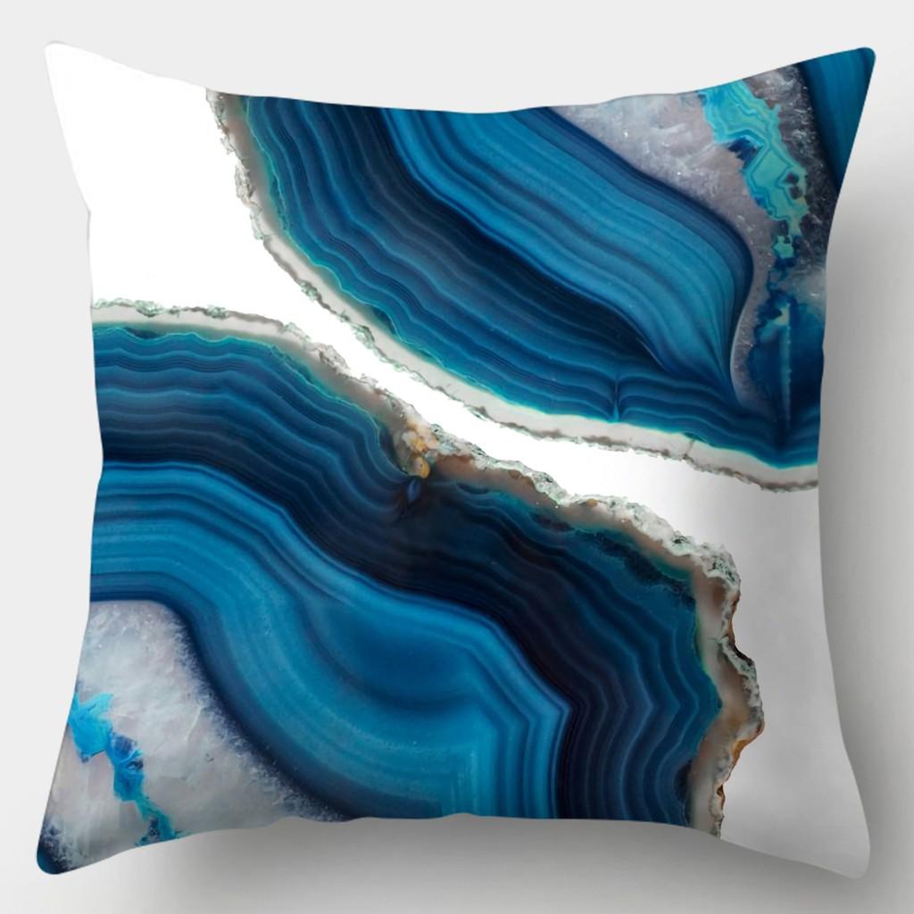 Creative Blue Collection Pillowcase Square Sofa Pillowcase Striped Plaid Cushion Cover