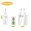 Dual Type-C & Triple USB Multi-Port Charger QC3.0 + PD, 65W Fast Charger for Mobile Phone.