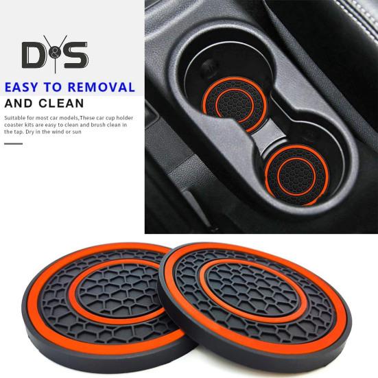 2 bucăți suport de pahare pentru mașină, rezistent la căldură, design anti-alunecare, model de caneluri, rezistent la apă, suport universal pentru pahare, accesorii de interior auto