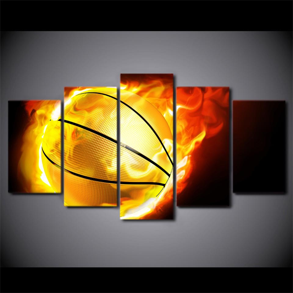 

Без рамки баскетбольная тема пятитатическая 5 шт. холст картина печать настенная живопись холст настенный декор для гостиной 20x35cm*2 20x45cm*2 20x55cm*1