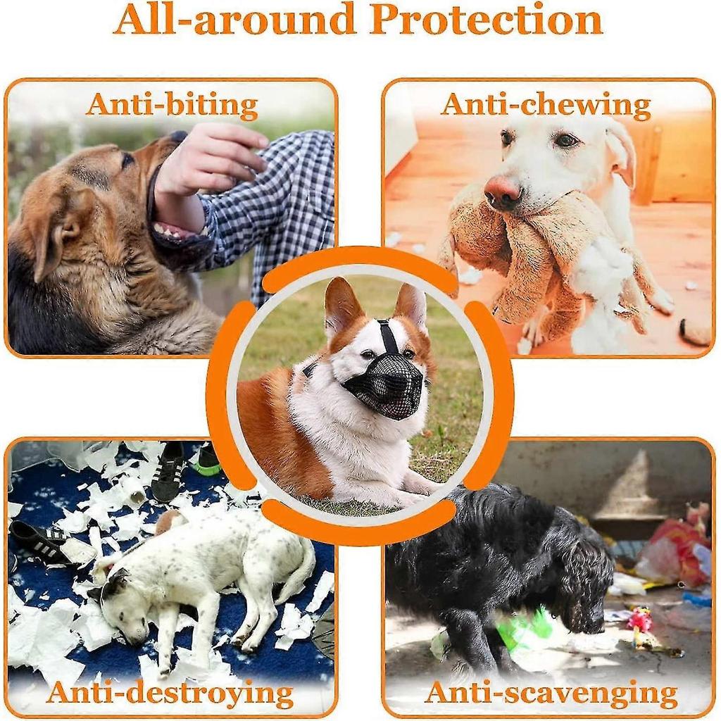 Dog Muzzle, Soft Mesh Muzzle For Lmell Small Medium Large Dogs Labrador German