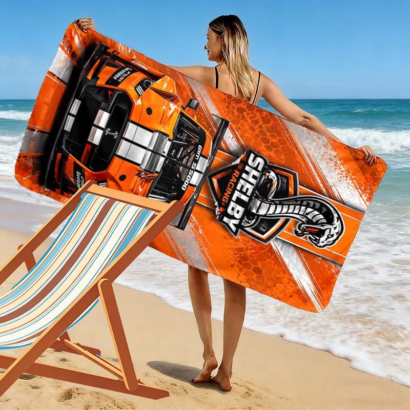 Shelby Racing Print Beach Towel, Large Soft Quick Dry Towel for Beach Camping Swimming