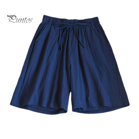 

Женские летние повседневные шорты с эластичной резинкой на талии и карманами на шнурке, однотонные свободные короткие брюки с широкими штанинами, уличная одежда 3XL темно-синий