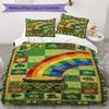 Coins&Rainbows Pattern Bedding Uilt Set Uilt Cover Pillowcase Home Decoration Birthday Gift (1 * Duvet Cover + 2 * Pillowcase  Without Core)116