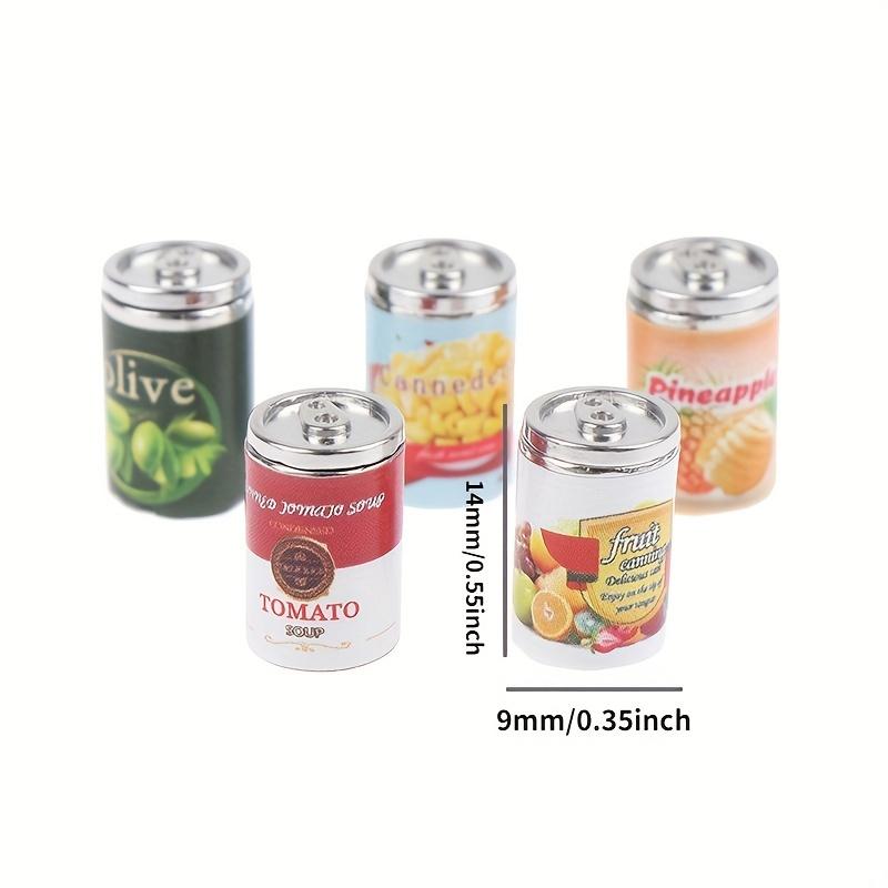 5Pcs 1/12 Scale Miniature Fruit Cans Ornament - DIY Miniature Kitchen/Living Room Scene Decoration - Perfect Gift