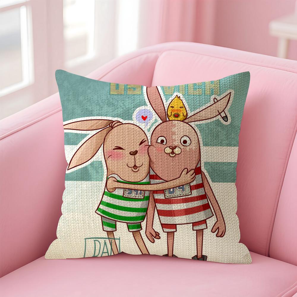 Anime UUsavich Cartoon Cushion Cover Natural Linen Pillow Case DoubleSided Print Decorative Sofa Pillowcase Home Decor Gift