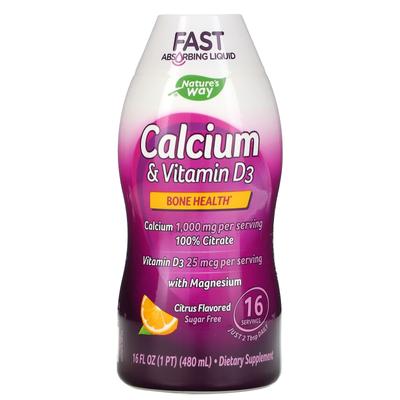 Nature's Way, Calcium and Vitamin D3, Citrus, 16 Fl Oz (480 Ml)