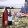 1Pcs Felt Red Wine Handbag Wine Gift Box With Clear Window Double Bottle Champagne Package Bags Wedding Favors For Guests