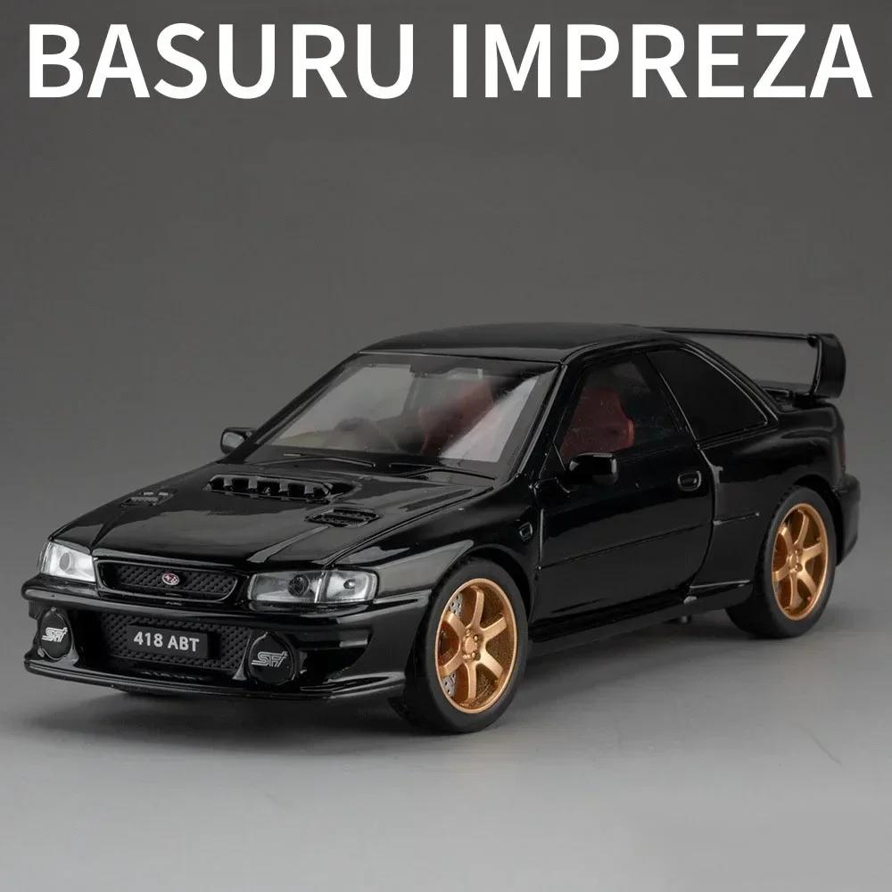 

1:Моделі Subaru Impreza Масштаб 32 Іграшкові Машинки Колеса зі Сплаву Машинка з Механізмом Відведення Гумові Шини Транспортні Засоби зі Світлом та Музикою Подарунки на Різдво для Хлопчиків чорний