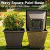 Succulent Herb Planters Square Resin Planter 10 Inch Large Plant Pot with Drainage Hole Modern Flower Pots for Living Room Decorative Garden Saucer