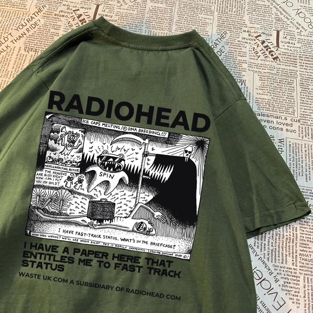 Radiohead North America Tour Rock Boy T-Shirt Men Women Hip Hop Breathable Clothing Breathable Loose T-Shirts New Cotton Tshirt