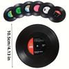6/12 Stück Vintage Tassenuntersetzer Bunte Retro Schallplatten-Untersetzer Runde Untersetzer Couchtisch-Dekor Wärmeisolierender Untersetzer