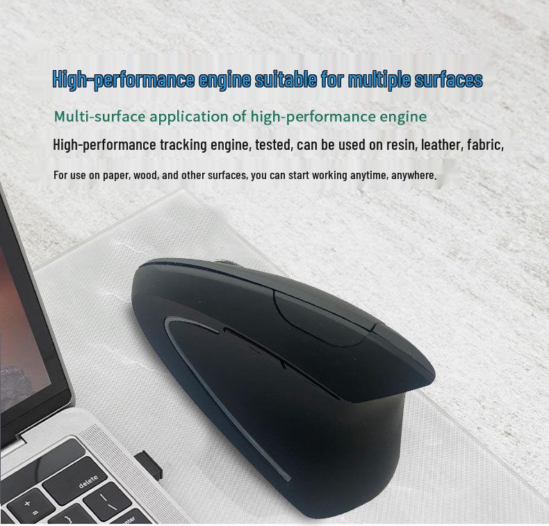 Ergonomic Optical Bluetooth Vertical Mouse with Side Buttons, Power-Saving, Long Battery Life for Gaming and Office Use.