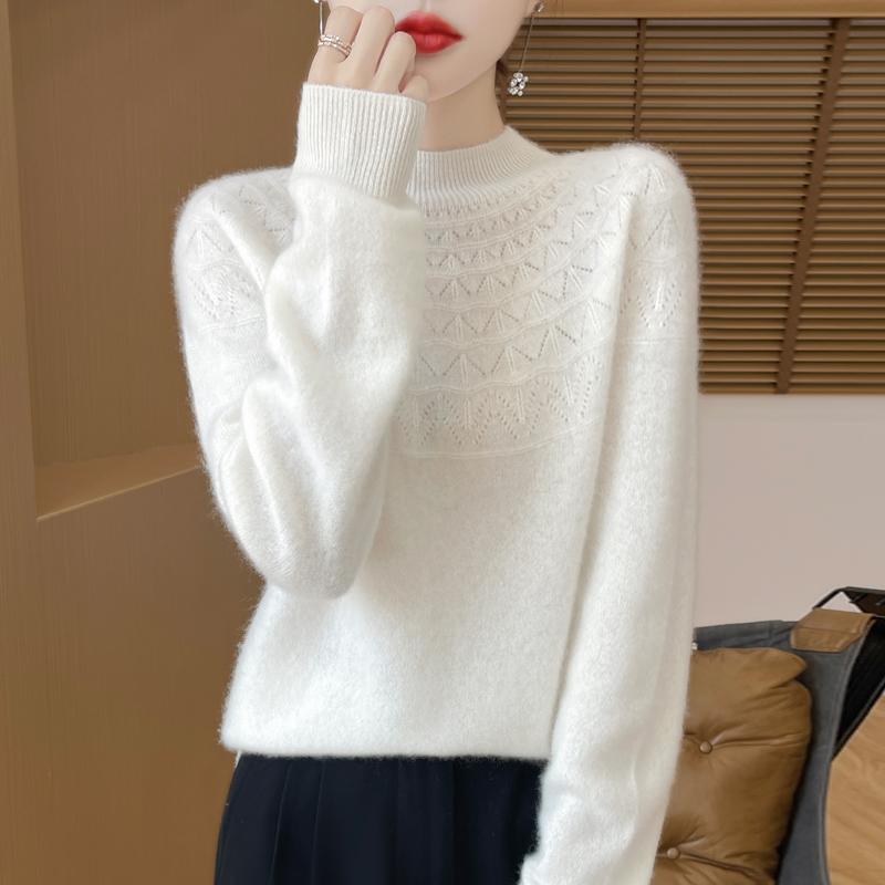 Pulover de cașmir pentru femei cașmir Qinghe 30% cașmir 70% lână cald și la modă versatil toamnă și iarnă