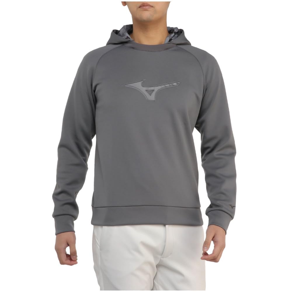 

Худи для гольфа Mizuno Breath Thermo со съемным капюшоном цвета древесного угля, размер L, влагоотводящее, генерирующее тепло, мужское, серое, (E2MCA504)