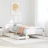 Solid Wood Bed with Drawers White 90x200 cm Pine