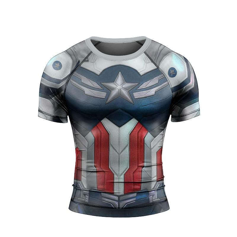 Sports Short Sleeves, 3D Printed  Short Sleeves, "Marvel Universe" Character Print, Sports Breathable Short Sleeves