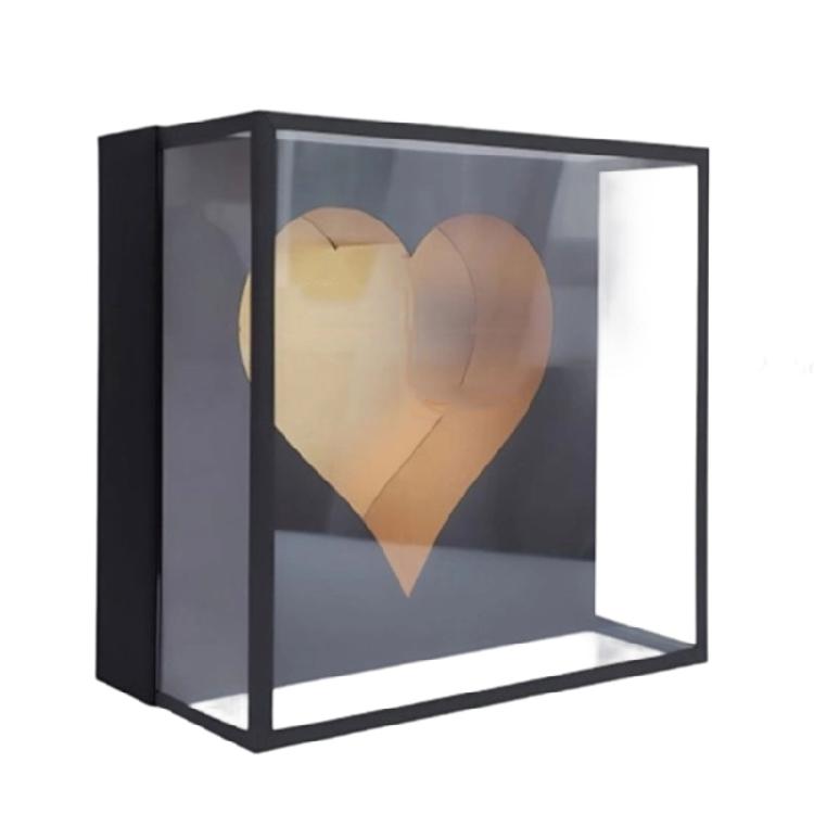 

Easy to Use Shatterproof Heart Patterned Flower Holder Presentation Box Upgrades Suitable for Wedding Anniversary Gifts чорний