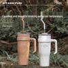 Tragbarer Isolierbecher für Kaffee mit Strohhalm, großes Fassungsvermögen, für Mädchen - Ideal für Büro oder Outdoor
