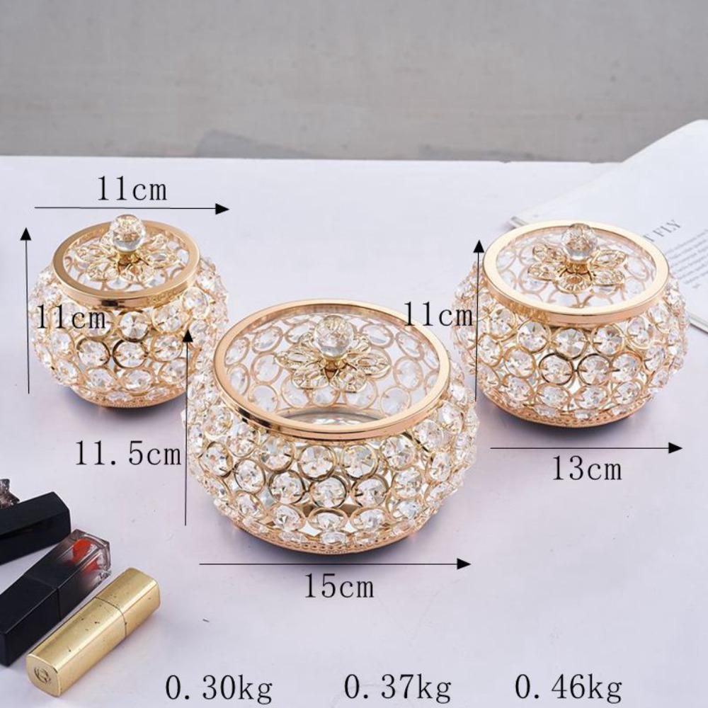 Luxury Crystal Glass Box with Lid Lipstick Jewelry Box Necklace Ring Storage Box Decorations Ornaments Home Decoration Ornaments