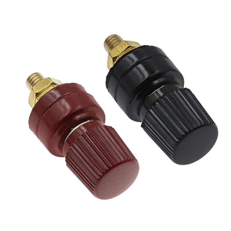 High Current Brass Automotive Terminals Copper Cable Lugs Stud Terminals Pair for 6mm 8mm Studs Motorcycle Battery Setups