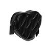 Coach Heart 19 Solid Color Quilted Heart Shape Zipper Closure Leather Shoulder Bag Women Shoulder Bag Black CE725-V5BLK