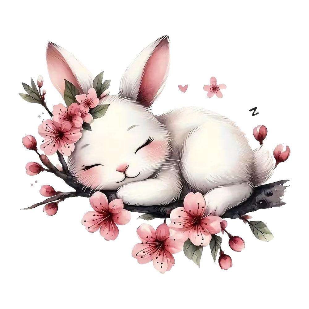 

QT2444#15cm Cute White Rabbit & Cherry Blossom Anime Kawaii Car Sticker for Laptop, Truck,Motorcycle, Window 15cm-longest side