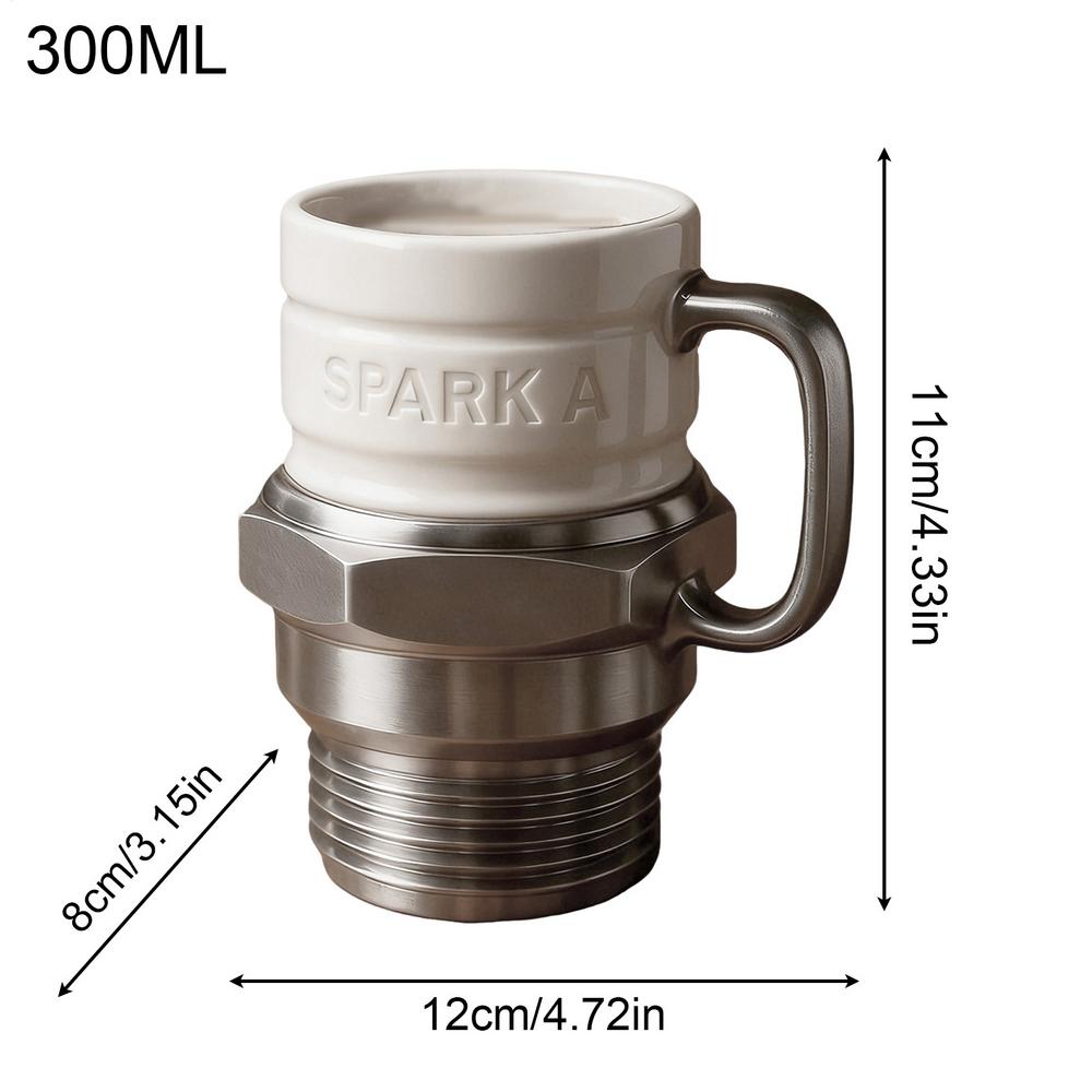 

Spark Plug Mug Creative Sparkplug Coffee Mug Novelty Auto-Themed Drinkware for Car Enthusiasts Collectors Mechanics other сірий