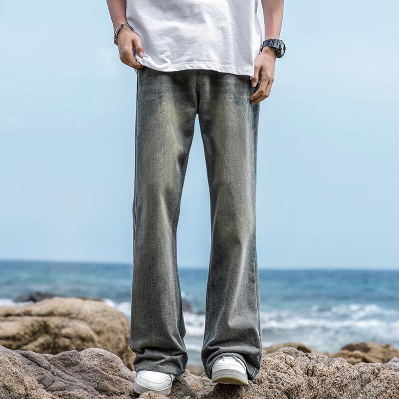 SWAMP AREA Men's High Street Bootcut Straight-Leg Jeans